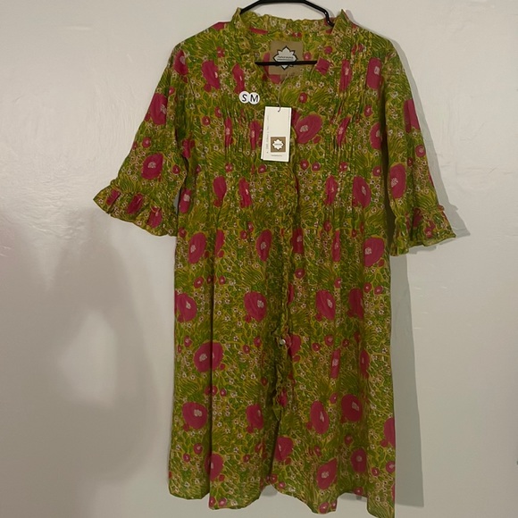 Tanavana Dresses & Skirts - Midi Dress with details in front. Cotton. Boho-Chic.